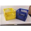 Image 1 : (2) Used Milk Crates (Bottom of Blue has Cracks)