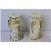 Image 4 : Porcelain Lidded Dish w/Humming Birds & Flowers - (2) Porcelain Angel Candle Sticks - Glass Angel Ca