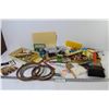 Image 1 : Assortment of Pens & Pencils - Crafting Items - Brush - Players Cigarette Tins - Misc. Items