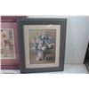 Image 2 : (4) Framed Flower Prints - (2) Tiny Angels Pictures on Board