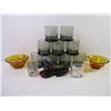 Image 2 : (9) Highball Glasses,(2) Gold Dessert Dishes(chips) ,Ornaments and Glasses