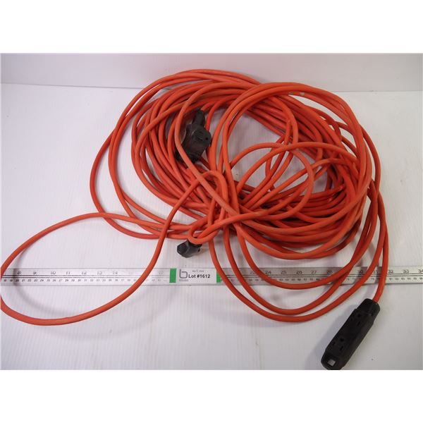 Heavy Duty Outdoor Extension Cord, Orange-looks to be 100ft.