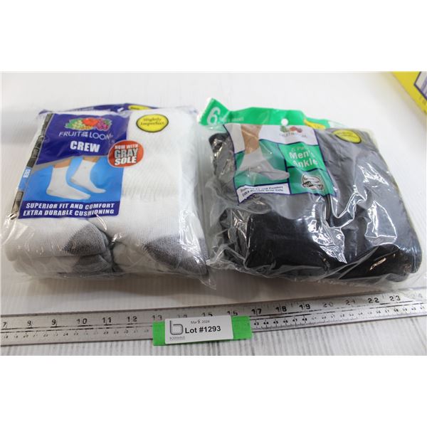 (2) Packs Socks - Sealed, Size 12-18