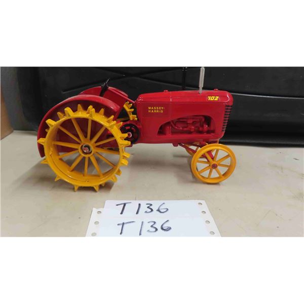 Massey- Harris 102 Tractor Metal with Metal Wheels, Marked G and M Euro-1, 1990, 