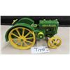 Image 1 : John Deere Metal Die Cast Tractor with Steel Wheels, 3.5" x 4" x 6"