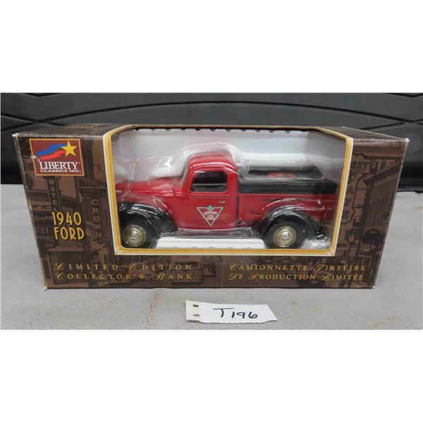 Liberty Classics Inc. Limited Edition 1940 Ford Pick UP Collectors Bank with Key,