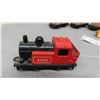 Image 2 : Matchbox Train Engines (2) + 3 Passenger Cards + 3 Flat Cars with Cargo. Made in 