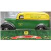 Image 5 : ERTL John Deere 1938 Chevy Panel Pickup Truck Die cast Metal Coin Bank in Original 