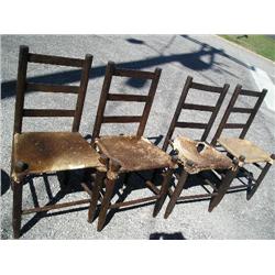 Set of 4 Hide Seat Chairs