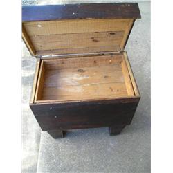 Small old wood hinged chest