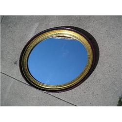 Heavy Oval Wood Frame Mirror