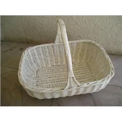 White wicker market basket