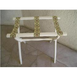 White wood suitcase stand