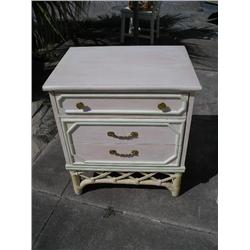 Rattan nightstand w/matching mirror