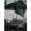 Image 1 : Iron Patio Table w/Umbrella & 4 chairs