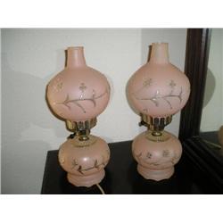 Pair of Pink Boudoir Lamps