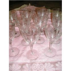 Set of 10 Crystal Wine Gobles
