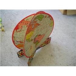 Old paper stand up globe
