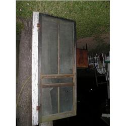 Old wood screen door
