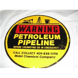 Mobil Chemical Co. Pipeline Sign