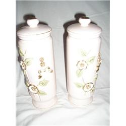 Pr. Of Handpainted Ceramic Vases w/lids