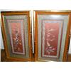 Image 1 : Pr. Of framed silk oriental birds