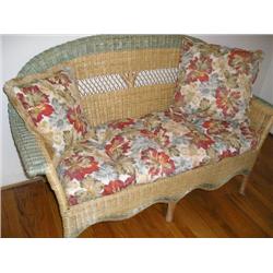 Natural Wicker Loveseat.
