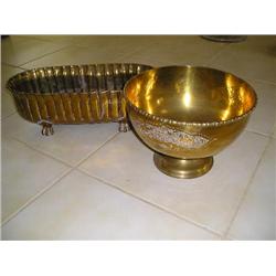 2 large brass planter pots