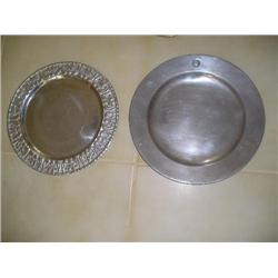 Two pewter trays