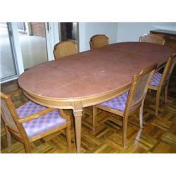 Lg. Dining table, w/6 padded chairs.