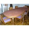 Image 1 : Lg. Dining table, w/6 padded chairs.
