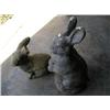 Image 1 : Two cement bunny yard statues