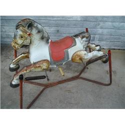 Metal old rocking horse
