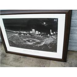 Wrigley Field signed framed print