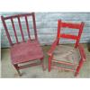 Image 1 : 2 red childrens chairs