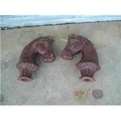Two iron horseheads