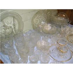 Large lot of pressed glass