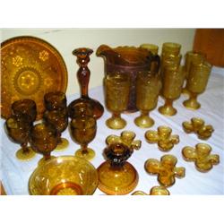 Brown sandwich glass