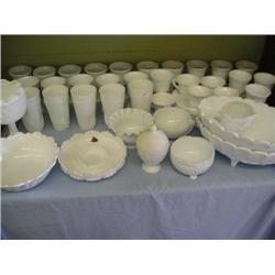 Large lot of Milkglass