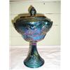 Image 1 : Carnival glass compote w/lid