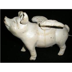 "When Pigs Fly" cast iron bank