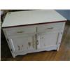 Image 1 : Cupboard base w/red&white enamel top