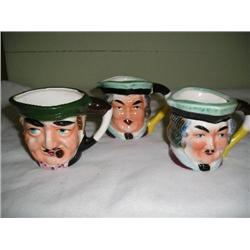 3 miniture Toby Mugs
