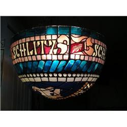 Schlitz lighted hanging lamp.