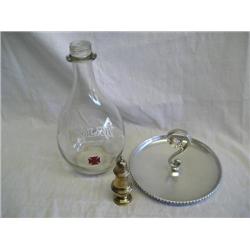 Aluminum serving dish, bottles. Variety!