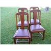 Image 1 : 4 handcarved chairs w/leather cushions