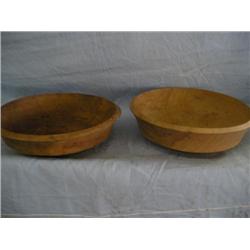 Two wood bowls