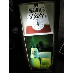 Michelob Light sign and clock