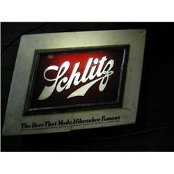 Schlitz lighted beer sign.