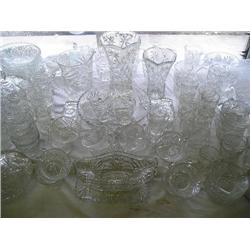 Very large lot of pressed glass